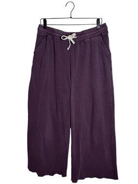 Pact Organic Cotton Thermal Waffle Wide Leg Lounge Pants Purple XL